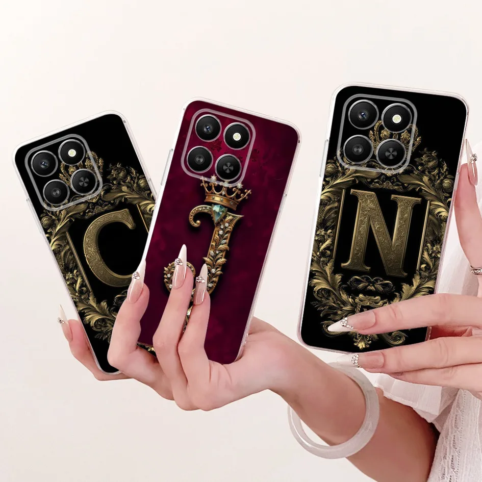 Clear Luxury Crown Letter Silicone Couple Phone Case - Soft and Stylish Protection