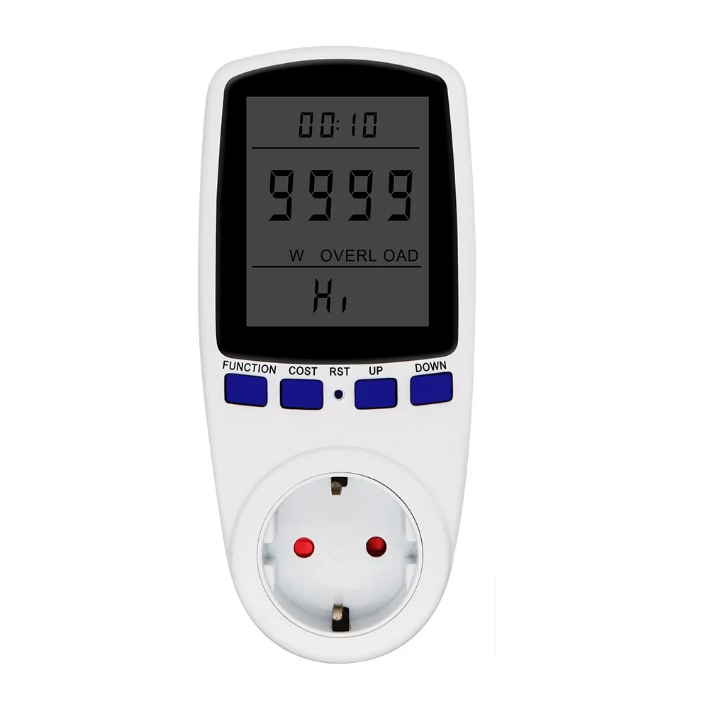 220V Digital LCD Power Meter Wattmeter Socket Wattage Kwh Energy Measuring Outlet EU Plug Overload Protection 7 Display Models power meter socket power meter