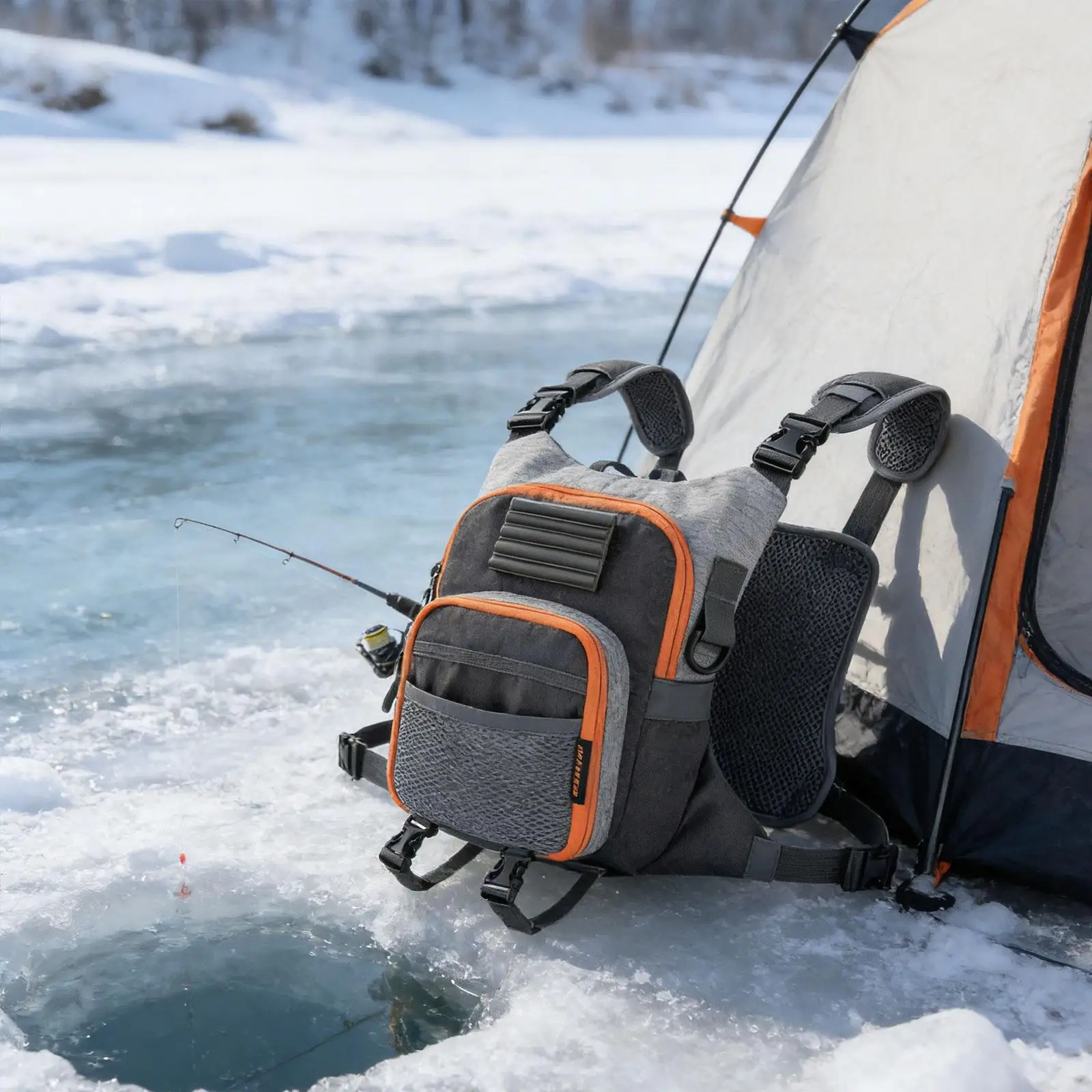 다용도 플라이 낚시 배낭 통기성 낚시 도구 보관 가방 여름용 가슴 조끼 (낚시 ..