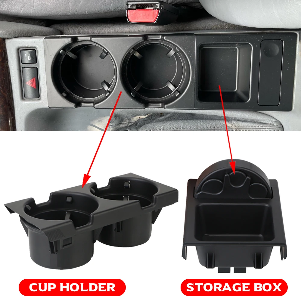 For 1999-2006 Bmw E46 3 Series Dual Hole Car Front Center Console Storage  Tray Box Coin + Cup Drink Holders 51168217957 - Drinks Holders - AliExpress
