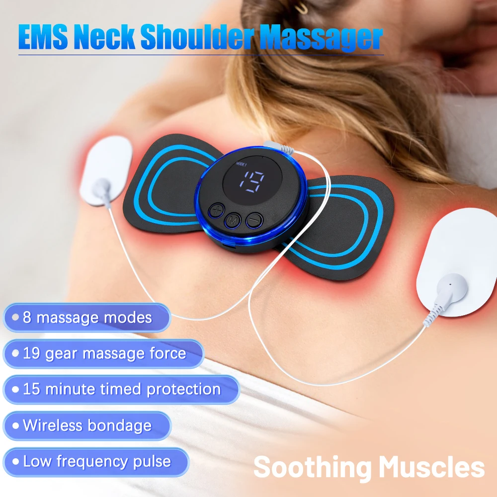 ElectricNeckMassagerPortableEmsMuscleStimulatorShoulderandBack