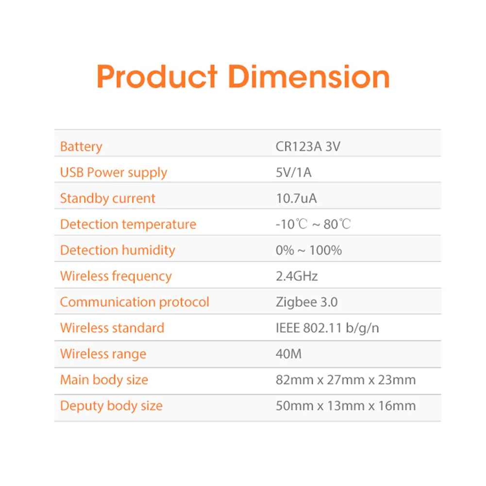 Tuya APP Door Open/Closed Detectors Security Protection ZigBee Smart Door Sensor 2.4GHz Wireless Garage Door Detector for Indoor