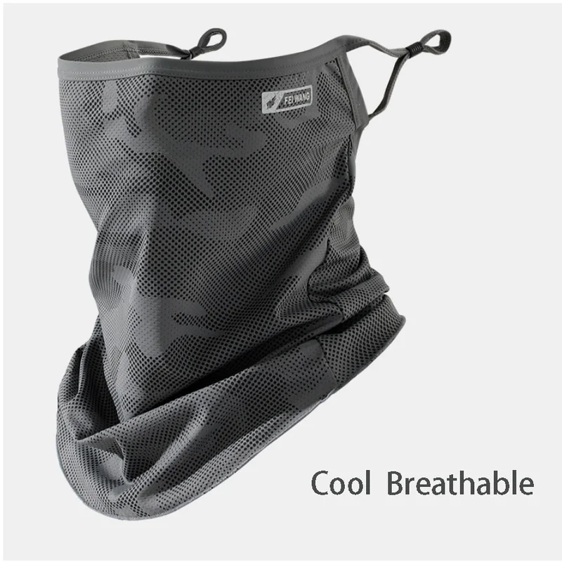 2Pcs Set Sun Protection Ice Sleeve Mask Summer Arm Sleeves Men Breathable Bandana Mask Ice Silk Cycling Arm Sleeves