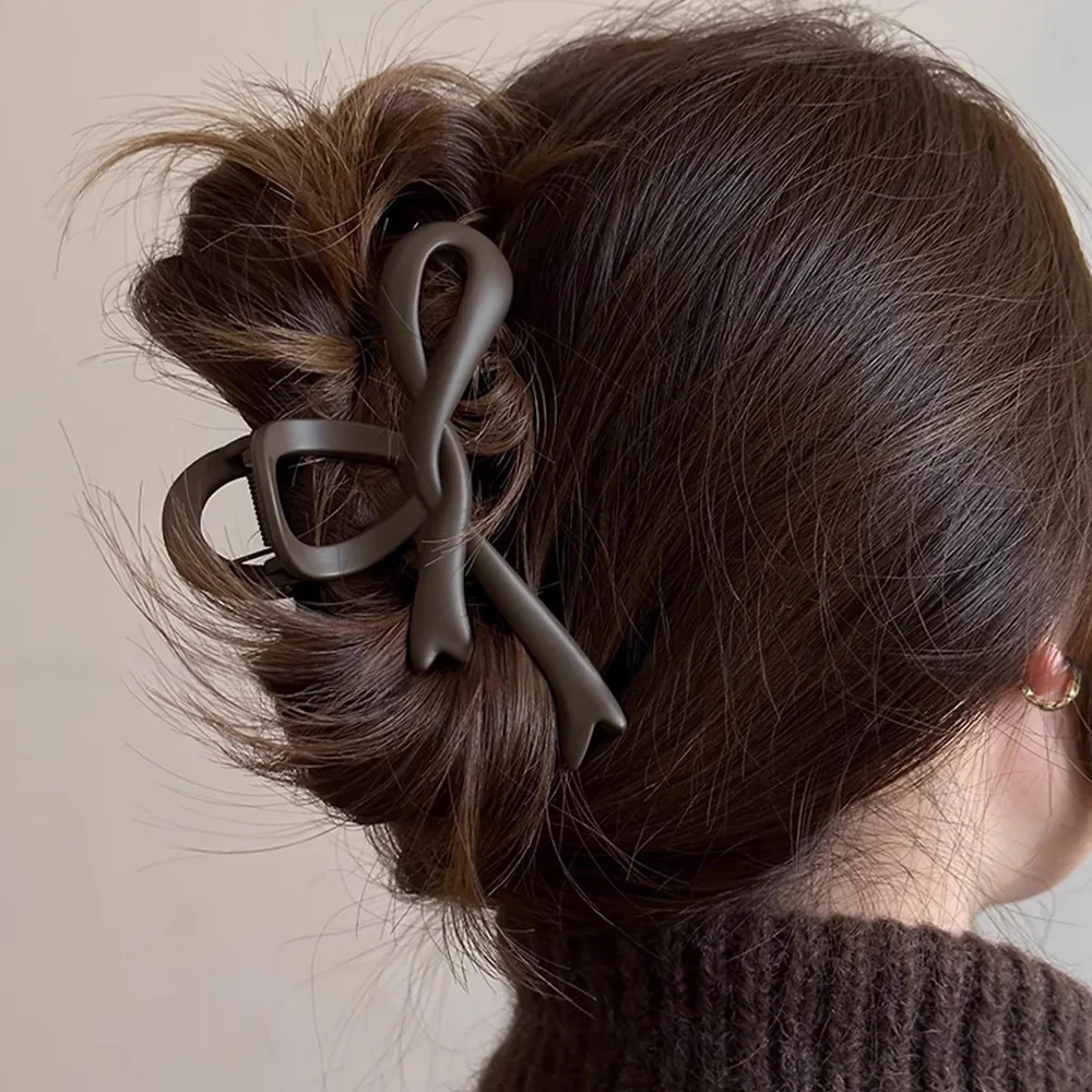 Beige - Handmade Women's Bow Hair Claw Clip 13