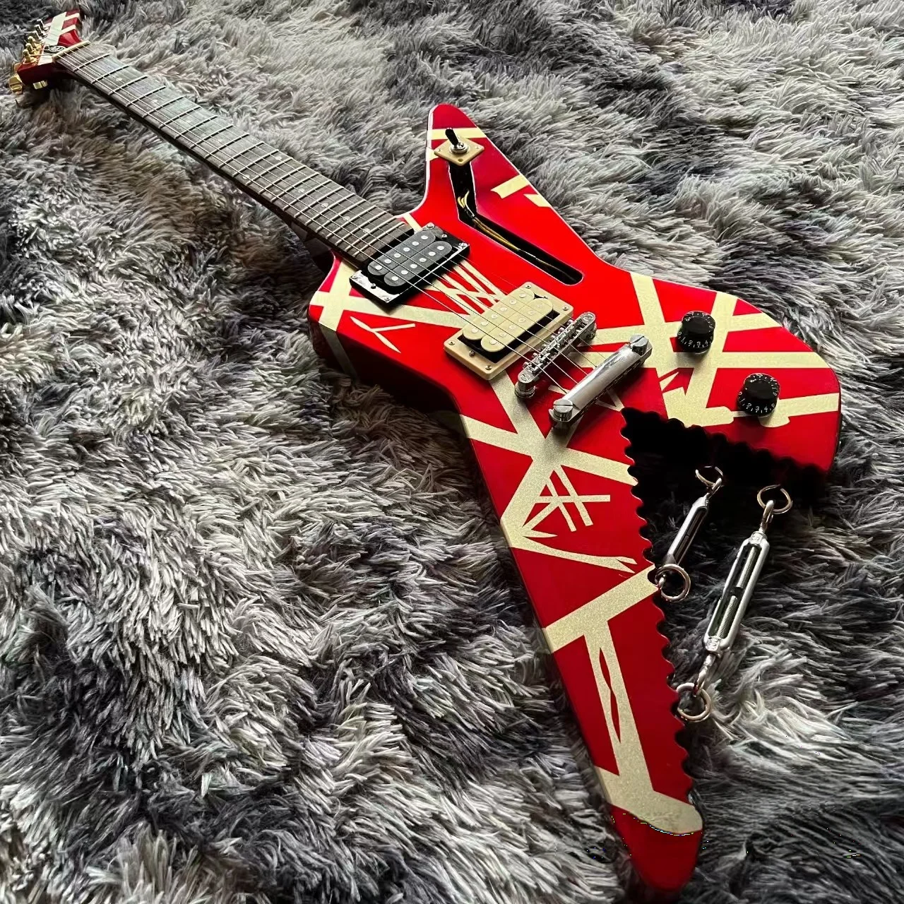 Randy Rhoads-フライングVデュプレックスビブラトエレキギター,水玉