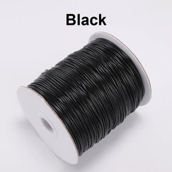 Luxurious Waxed PU Leather Cord for DIY Jewelry and Handmade Accessories, 20m (Black)