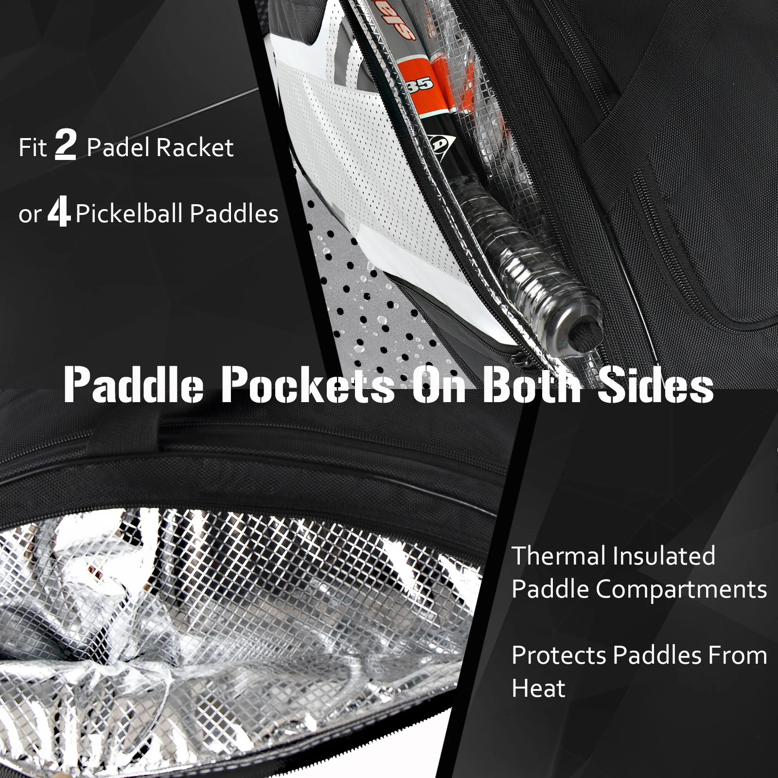 Pickleball Bag Padel Racket Bag Large Capacity Pickleball Backpack for Men Women Separate Waterproof Shoes Compartment Pi