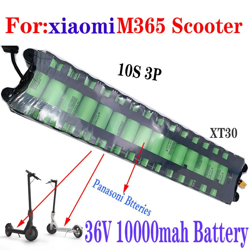 

Lithium Battery FOR Xiaomi Mijia M365 Electric Scooter, 18650, 10S, 3P, 36V, 10Ah, 42V, SC, Communication, Waterproof Packaging