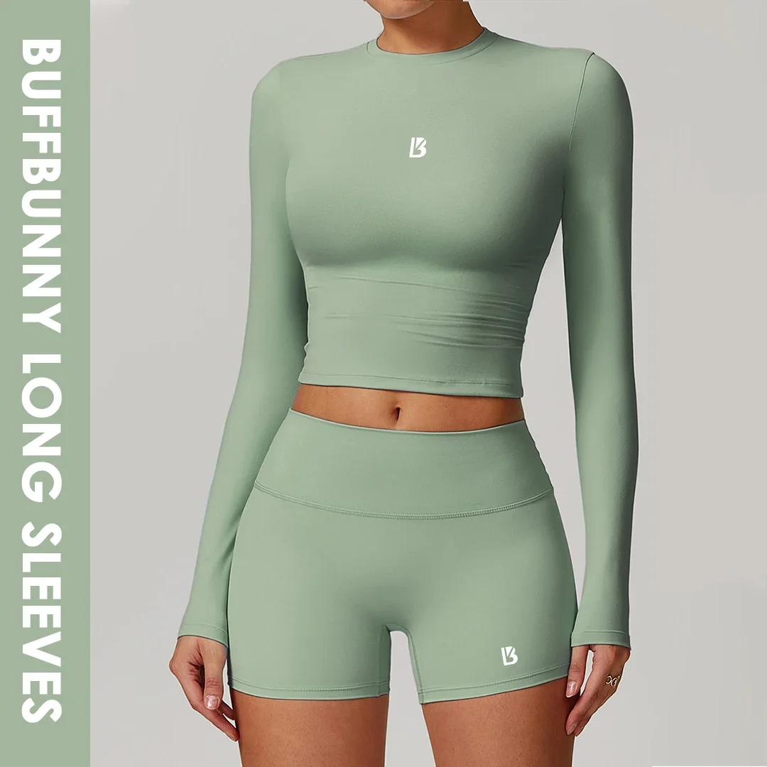bunny Women Base Shirt Sport Gym Wear Yoga Wear Winter Fitness Workout Long Sleeve Tops Exercise Stretch