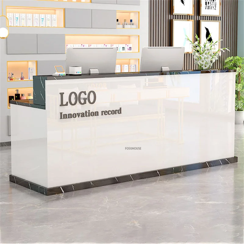 modern Company Front Desk Reception desk Clothing store welcome desk office Furniture light luxury bar table Reception Counter
