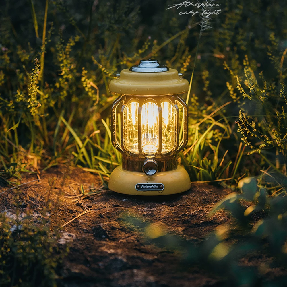 

4W Naturehike Outdoor Atmosphere Camp Lamp Portable Retro Hanging Lamp Rechargeable Tent Light Flashlight Camping Supplies 캠핑용품