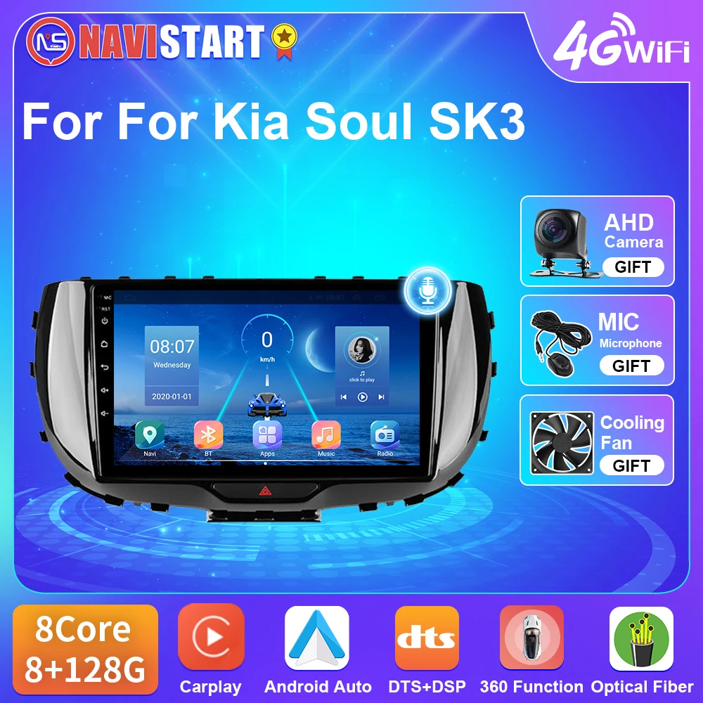 

NAVISTAR T5 Android 10 Car Radio For Kia Soul SK3 2019 2020 4G WIFI Multimedia Video Player Carplay DSP Android Auto DVD 2 Din