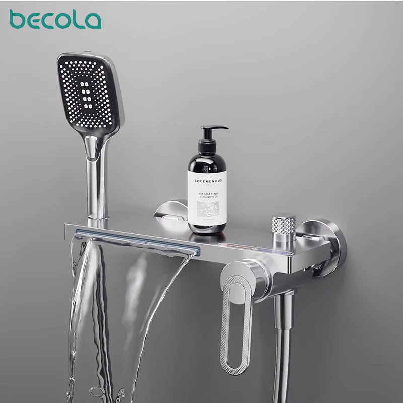 Copper High Flow Bathtub Dedicated Faucet Waterfall Style Water Outlet Shower Nozzle Bathroom shower head