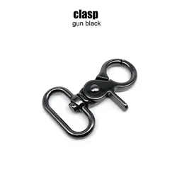 Premium Leather Handbag Belt with Adjustable Buckle and Hook Clasp - Inner wide 38mm (Gun black clasp)