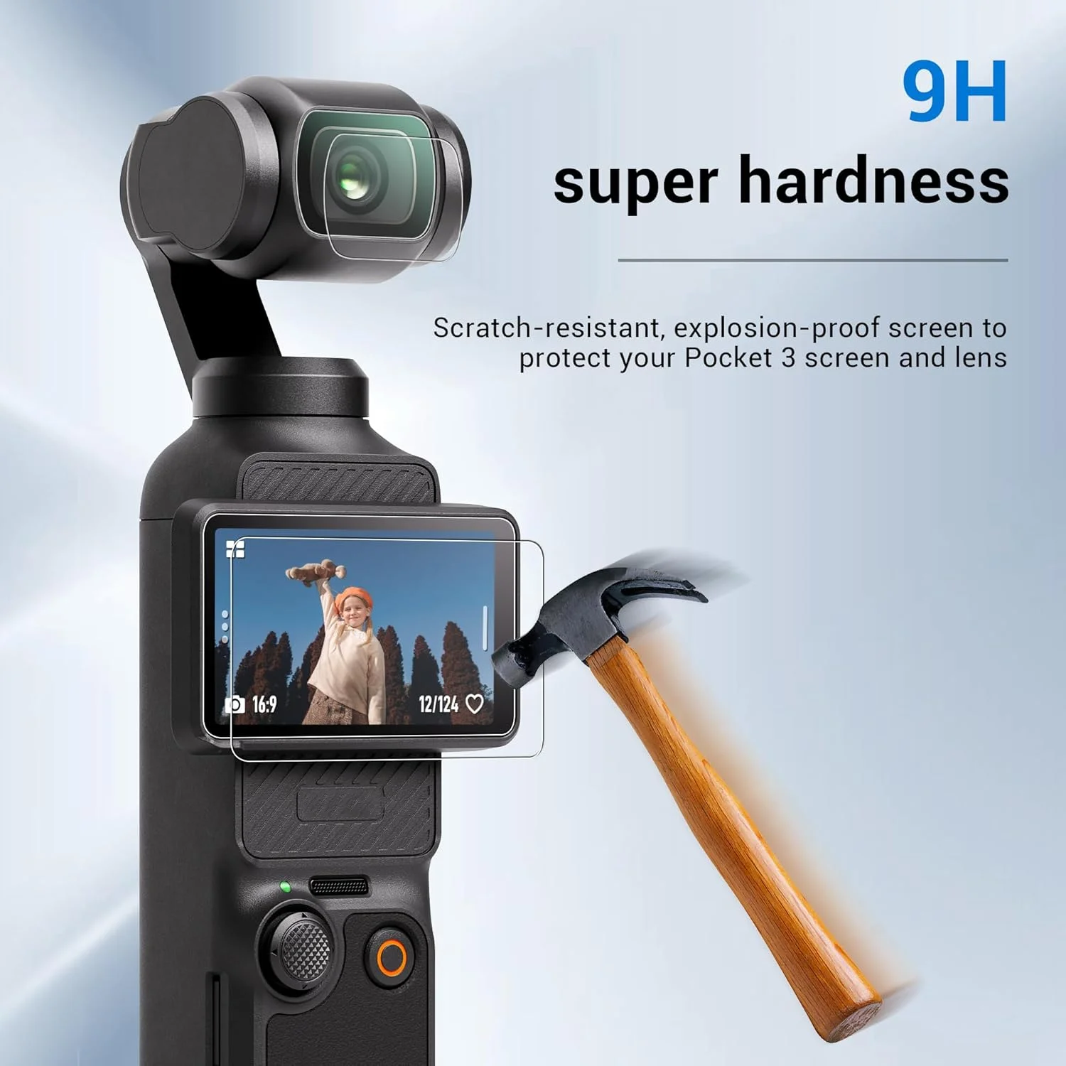 DJI 오즈모 포켓 4/3용 강화유리 필름 스크린 보호필름, DJI 포켓 3 카메라 필름용 긁힘 방지 렌즈 카메라 필름 (1-3세트)