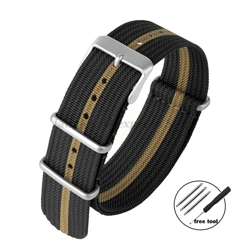 Enhanced Nylon Braid Ribbed Sport Strap with Matte Buckles