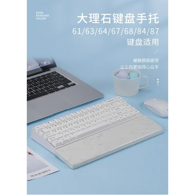 ホワイトクォーツキーボードパームレストカスタムメカニカルキーボード
