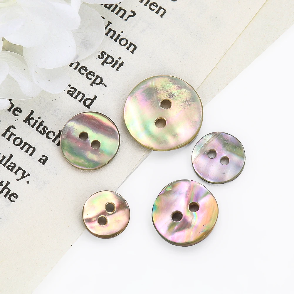 

5PCS Natural Abalone Shell Button for Sewing Garment Mother of Pearl Round 2 Hole Buttons DIY Scrapbooking Clothing Accessories