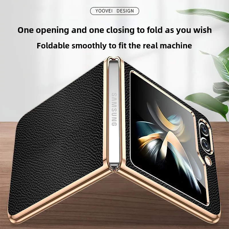 Elegant Gold and Silver Electroplated PU Leather Phone Case - Premium Flip Protective Cover