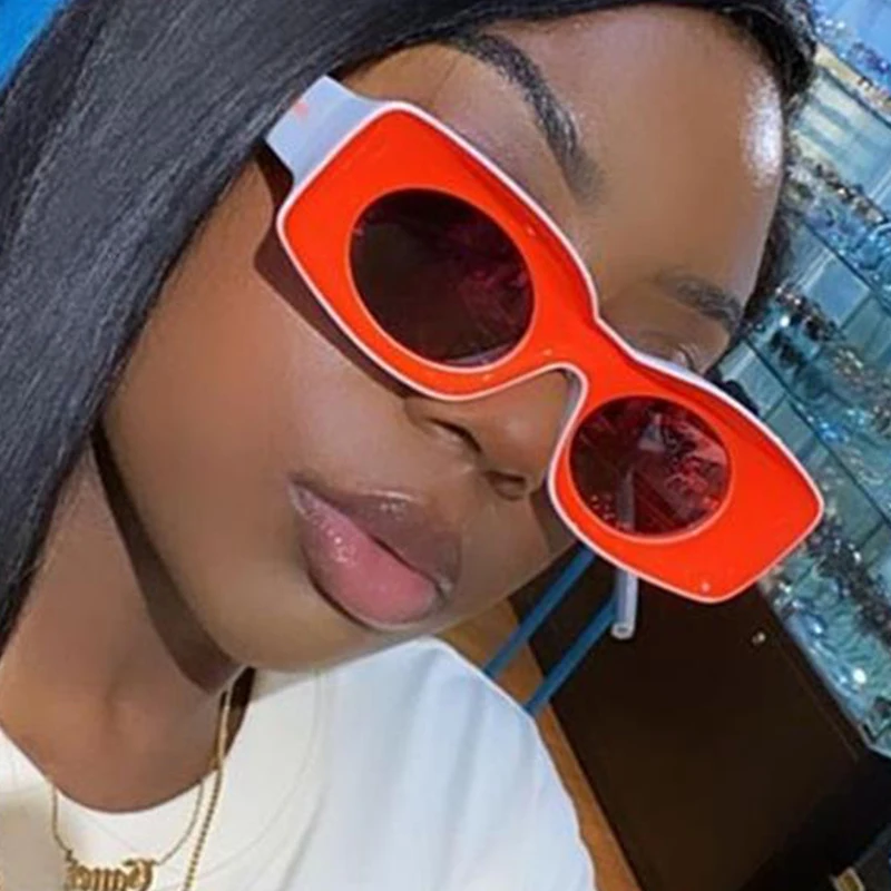 Gafas sol Retro de caramelo para mujer, diseñador de marca femeninos de anteojos de sol, rectangulares, amarillos, de gran tamaño - AliExpress