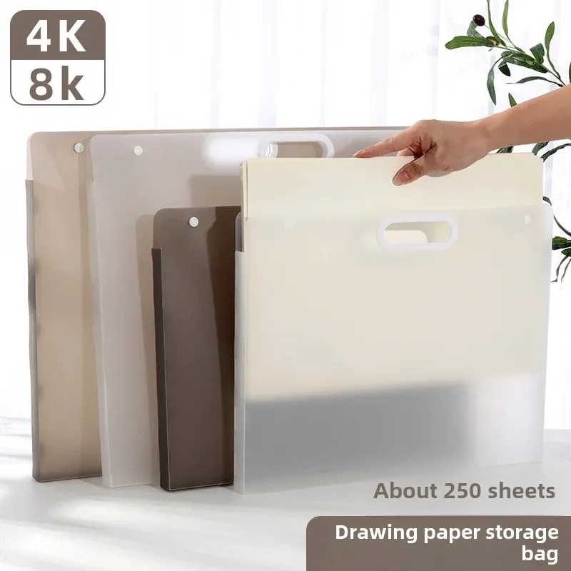Portable Handheld Kangbai A3/4k Sketchbook Storage Bag Pp File Folder Painting Collection Storage Box Handy Expanding Folder file folder file bag transparent storage bag