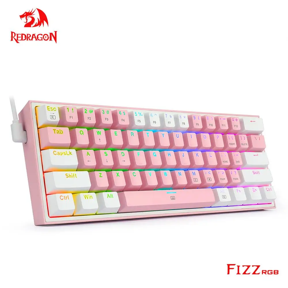 REDRAGON Fizz K617 RGB USB мини Механическая игровая клавиатура красный переключатель 61