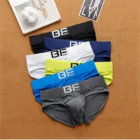 Men's underwear low waist sexy tide letter elastic close-fitting ice silk youth briefs 1