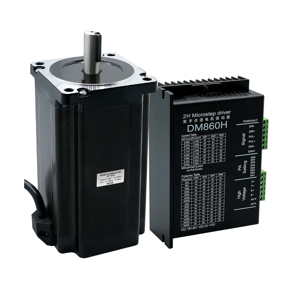 NEMA 34 CNC stepper motor 86X156mm 12.5N.m 5.5A Diameter 14mm Nema34 1700Oz-in + dm860h / dma860h for CNC engraving machine high stepper motor