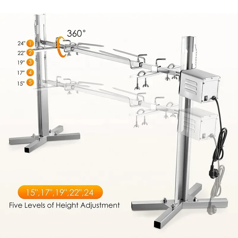 Portable Tripod Lamb Pig Rotating Spit BBQ Grill Rotisserie Kit with Motor Outdoor Bbq Camping Kits outdoor Rotisserie 4
