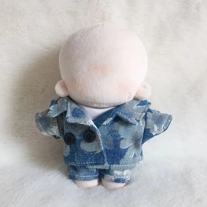 10cm chubby baby clothes cute celebrity dolls suitable for doll clothing denim sets