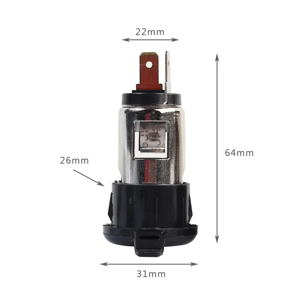 Car Female Socket Power Plug DC 12-24V Car Female Socket Power Plug Cigar Lighter Socket Car Cigarette Lighter Auto Motorcycle Marine Atv Rv Accessories