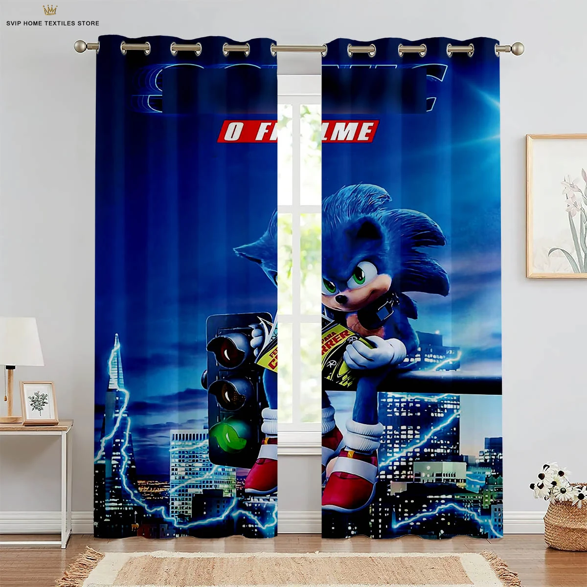 Animation Cartoon Printed Curtains, Bedroom, Living Room, Dormitory, Children's Room, Window Decoration, Home Decoration 5