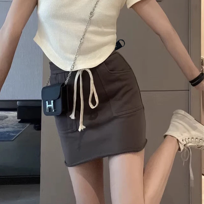 Summer Women's Stretchy Adjustable Waist Skirt Without Pregnancy Belly Support Side Pockets Maternity Mini Skirts A-line Skirt