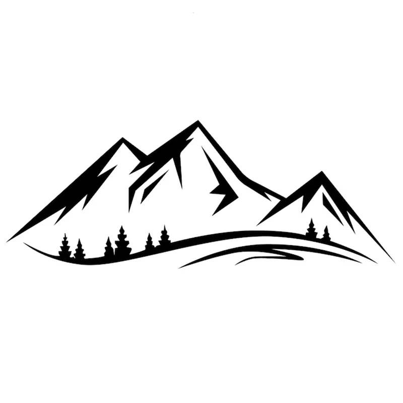 Classic Design Decal Mountains Outline Car Sticker Waterproof Reflective Sunscreen Auto Decors Car Styling Car Accessories