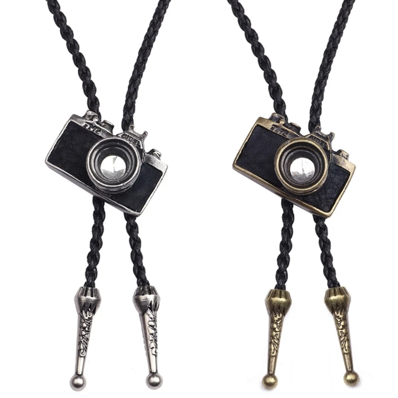 

Western Bolo Tie Vintage Bolo Tie Cowboy Tie Camera Bolo Tie Necklace Sweater Chain Cowboy Leather Necktie Dropshipping