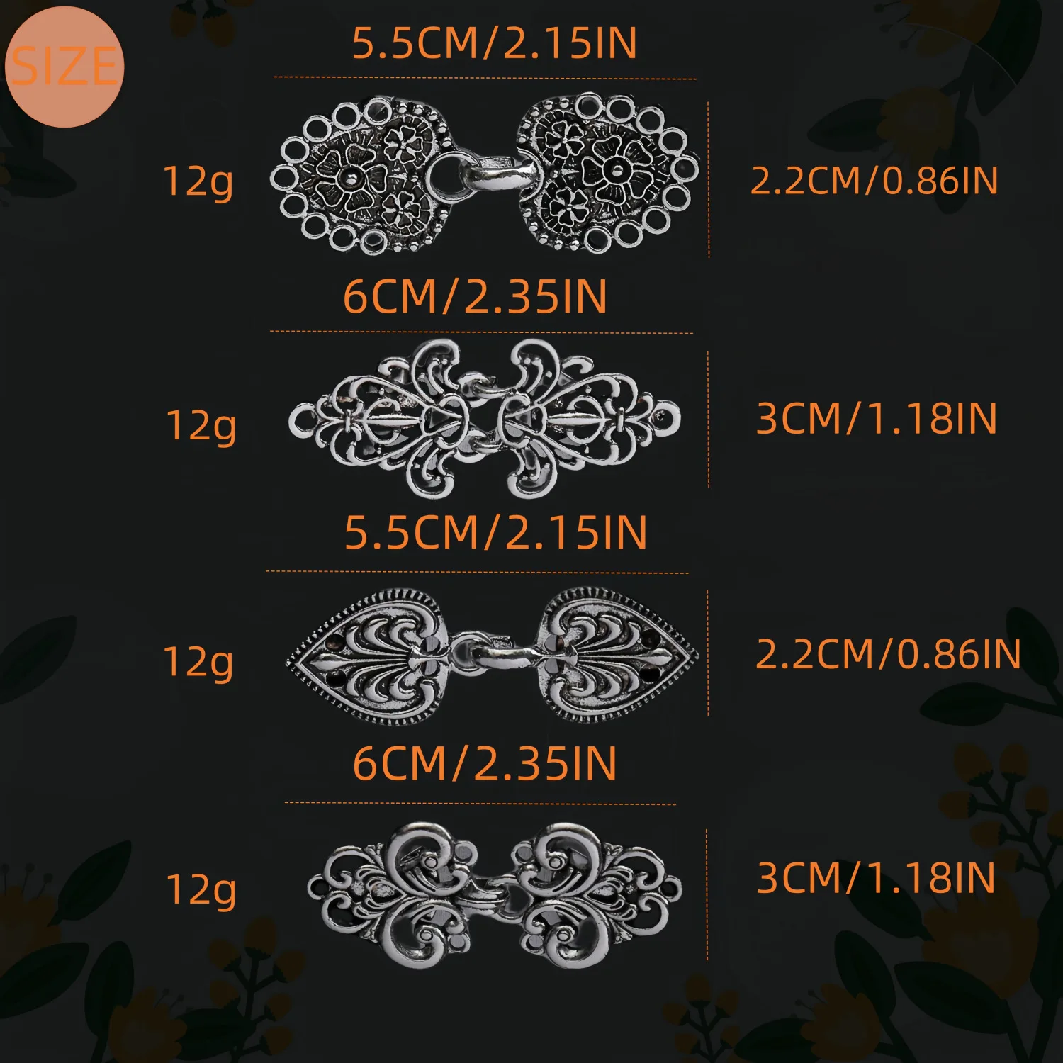 Vintage Sweater Swirl Clip Cape Cloak Clips for Dress Retro Cardigan Clip Shawl Clasp Shirt Button for Girl Women 1 Pair