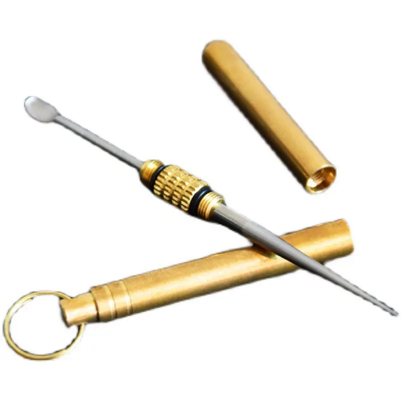 100pcs Titanium Alloy Toothpick Keychain Pocket Toothpick Holder