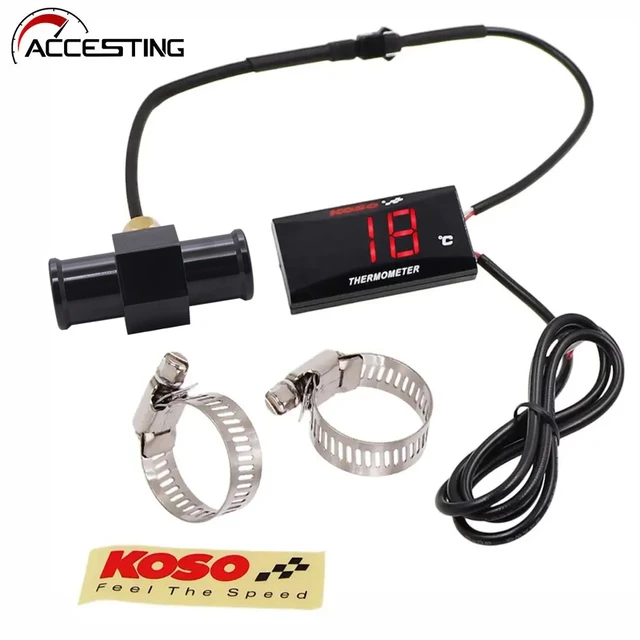 Car Motorcycle Temperature Gauge Digital LED Koso Water Temperature Gauge  with Sensor for NMAX CB 400 CB500X YBR125 XMAX250 300 - AliExpress