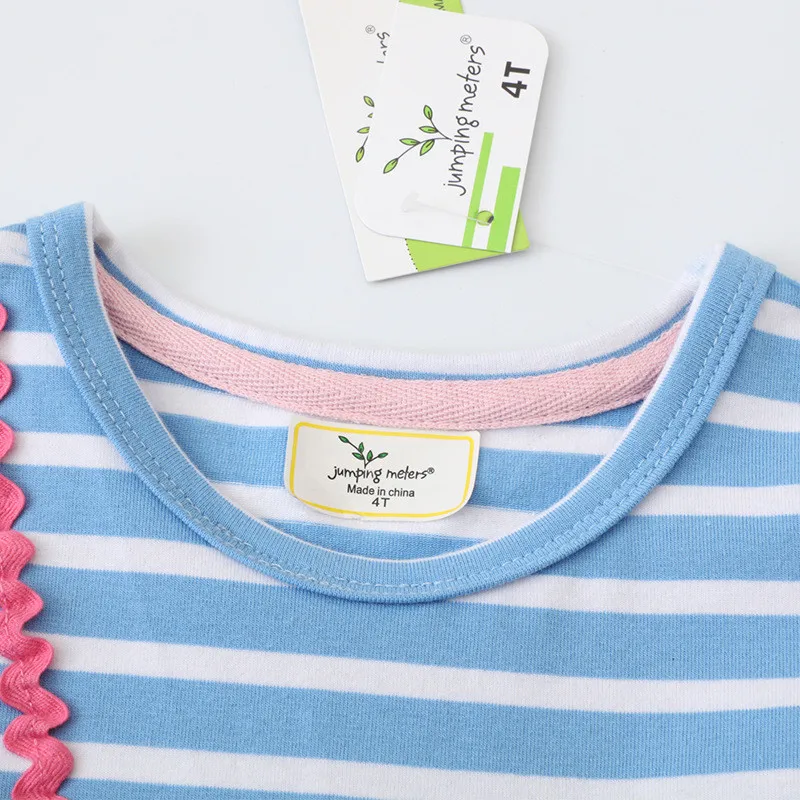 Jumping Meters 2-8T Princess Girls Dresses For Summer Children's Clothing Striped Unicorn Baby Birthday Dresses Kids Costume