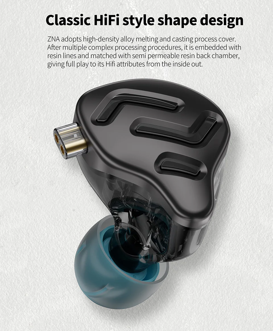 KZ ZNA Hybrid Earphones With Mic description image 6