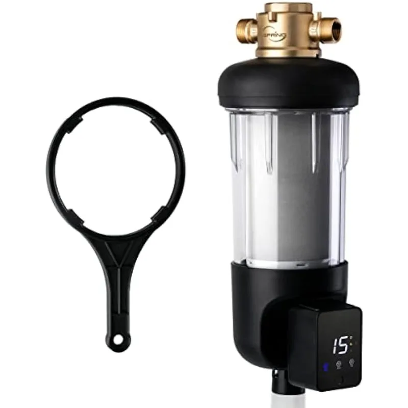 

iSpring WSP50ARJ Spin-Down Sediment Water Filter, Upgraded Jumbo Size, Large Capacity, Reusable with Touch-Screen Auto