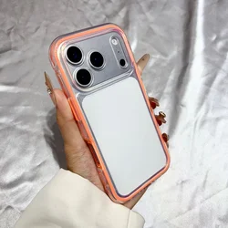 Luxury Crystal Clear Shockproof Phone Case - Ultra Slim & Transparent Hard Shell Design - iPhone 14 Plus (Orange)