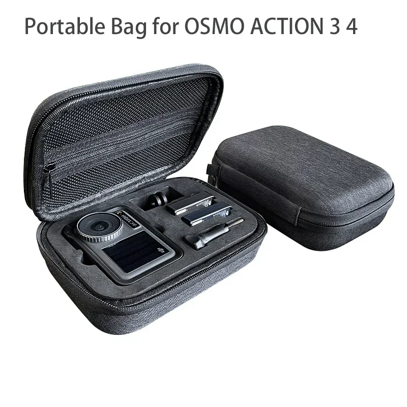 Compact Travel Carrying Case for Action Camera Accessories - Protective Storage Bag