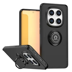 Enhanced Shockproof Armor Case with Matte Hard PC Back and Ring Stand Holder - Redmi Note 14 Pro 4G (Global) (Black)