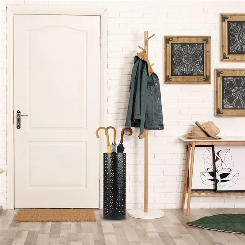 Metal Umbrella Stand, Circular Umbrella Stand, Freestanding Entryway Stand