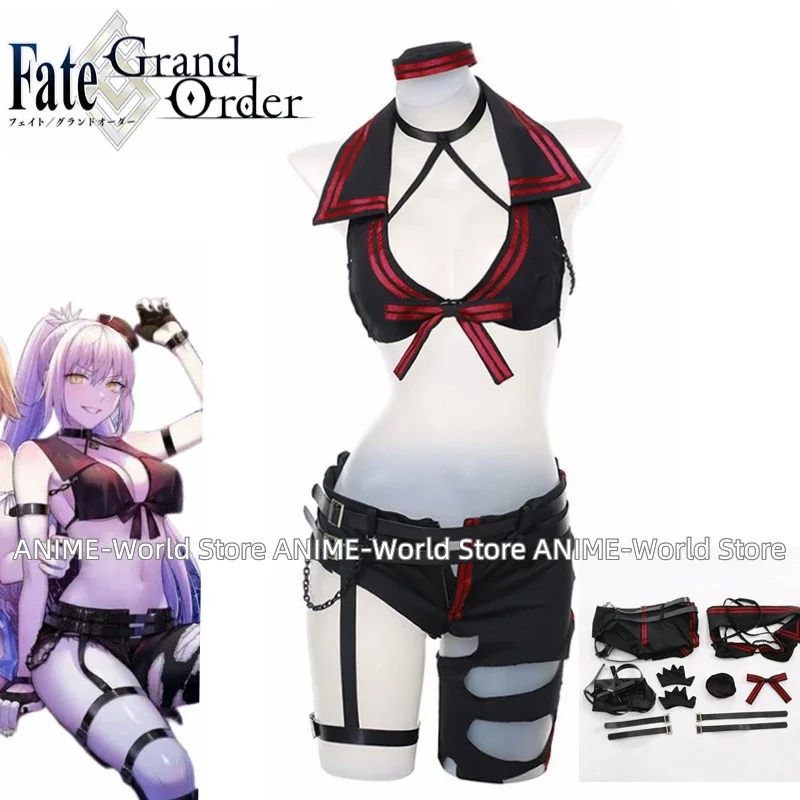 

FGO Fate Grand Order Imaginary Scramble Joan of Arc Jeanne d'Arc Cosplay Costume Black Color Sailor Suit Outfits Carnival Suit