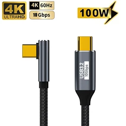 Ultra High - Speed PD100W USB - C to USB - C Cable with 4K Screen Mirroring and 10Gbps Data Transfer - 0.5m (Black)