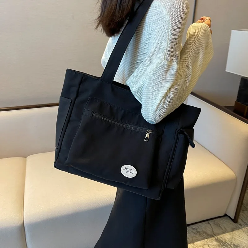 Versatile Women's Fashion Shoulder Bag Class Large Capacity Student Tote Bag Canvas Commuter Handbag Women Bag