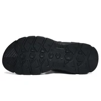 Sandales en cuir véritable pour hommes, chaussures de loisirs d'été, sandales décontractées souples pour hommes, randonnée à la plage, chaussures pour hommes, haute qualité, taille 46 5