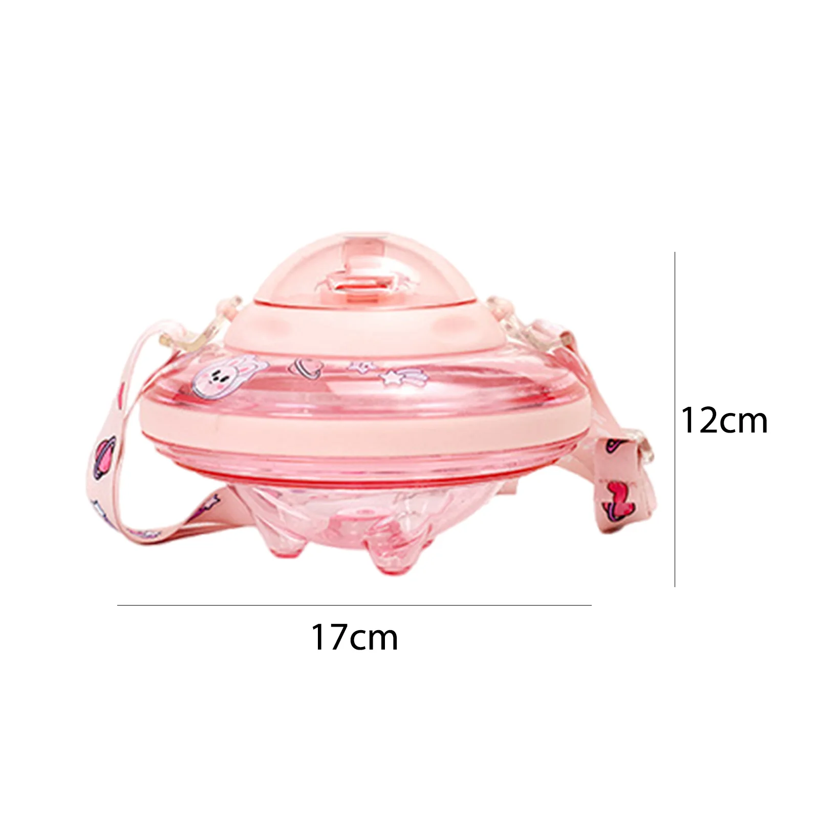 Ufo Shape Plastic Cup Summer Cute Water Bottle With Rope 550Ml